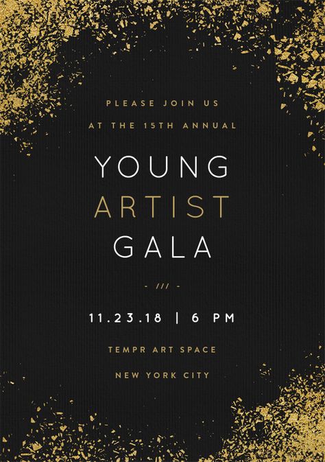 Gala Invitation Design Modern, Gala Invite Design, Gala Invitation Design, Black Tie Event Invitation Design, Gala Dinner Invitation, Grand Opening Invitations, Black And Gold New Years Party Invite, Gala Invitation, Chic Invitation