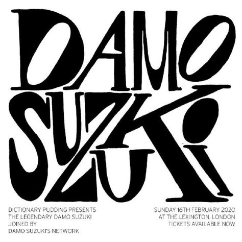 Phillip Block en Instagram: “Animated gig poster for Damo Suzuki of Can #animation #animated #gigposter #posterdesign #graphicdesign #graphic #design #lettering…” Cv Website, Typographie Logo, Inspiration Typographie, Mises En Page Design Graphique, Visuell Identitet, Typographie Inspiration, Minimalist Font, Design Club, Graphisches Design