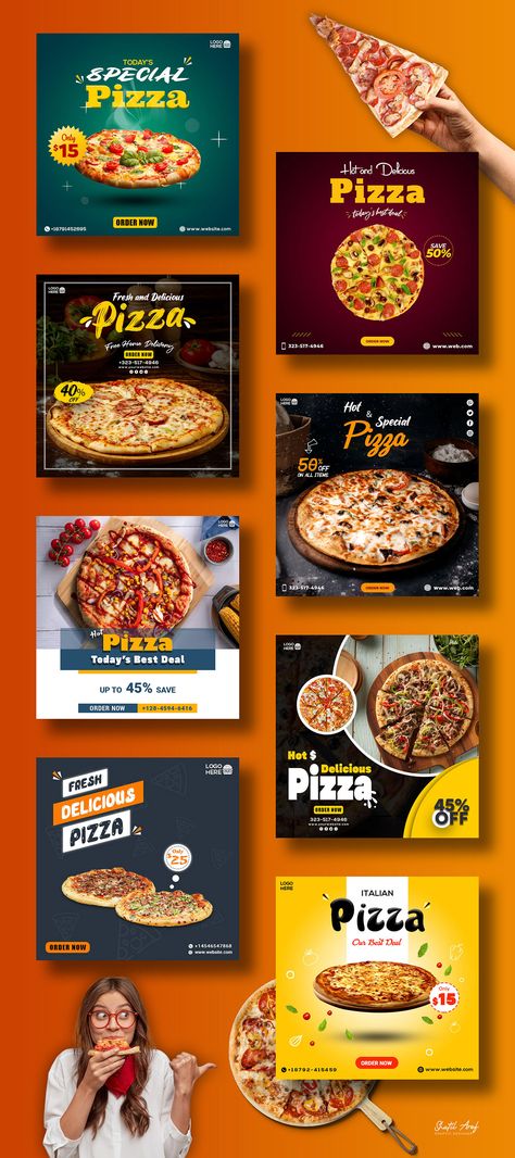 Social Media Design- Pizza on Behance Pizza Social Media Design Ideas, Pizza Social Media Post Design, Pizza Campaign, Pizza Banner Design, Pizza Poster Design Ideas, Pizza Social Media Post, Pizza Social Media Design, Pizza Graphic Design, Pizza Poster