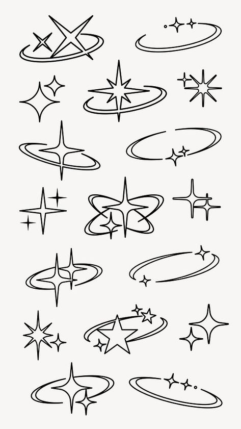 Star Cartoon Character, Y2k Doodles Aesthetic, 2000s Symbols, Drawing Stencils Design, Pink Y2k Stars, Star Icon Aesthetic, Y2k Stencil, Star Symbol Design, Y2k Clipart