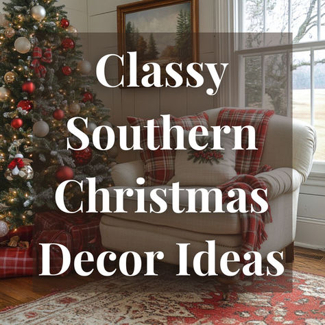 Discover 12 Southern Christmas decor ideas to add charm, elegance, and tradition to your holiday home with monograms, magnolias, and more. Southern Home Christmas Decor, Heritage Christmas Tree, Southern Christmas Decor Traditional, Traditional Christmas Decorating Ideas, Traditional Southern Christmas Decor, Southern Christmas Traditions, Decorating Chairs For Christmas, Tradional Christmas Decor Ideas, Traditional Southern Home Decor Living Room