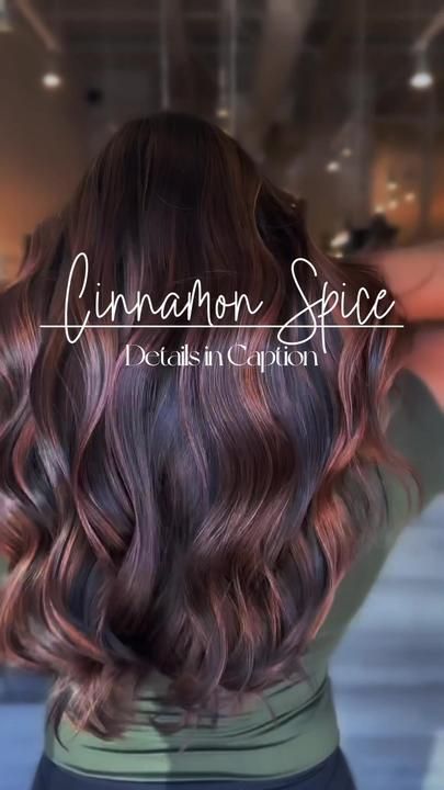 Brunette Hair Cinnamon Highlights, 2023 Hair Color Trends For Women Fall, 2023 Hair Color Trends For Brunettes, Chocolate And Red Hair Color, Fall Cinnamon Hair Color, Drastic Fall Hair Color, Fall Brunette Hair Color 2023, Cinnamon Spice Hair Color Brunettes, Winter Hair Color 2023 Trends