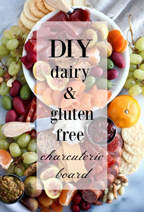 DIY Gluten & Dairy Free Holiday Charcuterie Platter (with VEGAN options!) via Nutritionist in the Kitch Gluten Free Dairy Free New Years Eve, Gluten Free Dairy Free Appetizers, Cheese Board Diy, Holiday Charcuterie, Dairy Free Appetizers, Dairy And Gluten Free, Pan Sin Gluten, Gluten Dairy Free, Gluten Free Appetizers