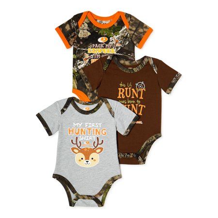 Dress your little one in these too cute Mossy Oak Bodysuits, featuring expandable lap shoulders and snap closure on the bottom for quick changes when needed. Size: 18 Months.  Color: Gray.  Gender: male.  Age Group: infant. Baby Boy Hunting, Hunting Onesie, Baby Boy Camo, Muddy Girl, Baby Fish, Mossy Oak Camo, Camo And Pink, Camo Outfits