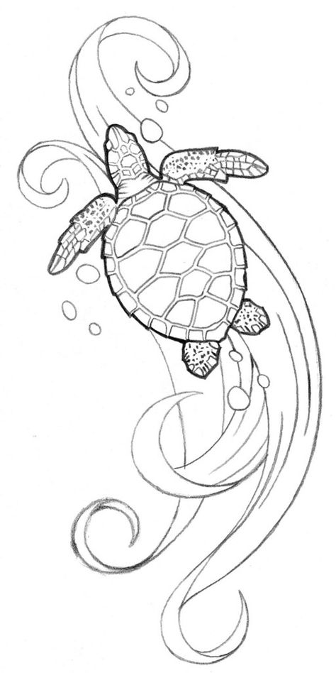 Koi Tattoo Design, Sea Turtle Tattoo, Turtle Tattoo Designs, Polynesian Tattoos, Kunst Tattoos, Turtle Drawing, Sea Turtle Art, Foot Tattoos For Women, Tattoos For Women Flowers