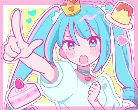 Miku Hatsune Chibi, Discord Server, 영감을 주는 캐릭터, Cute Art Styles, Art Inspiration Drawing, Cute Doodles, Hatsune Miku, Cute Icons, Blue Hair