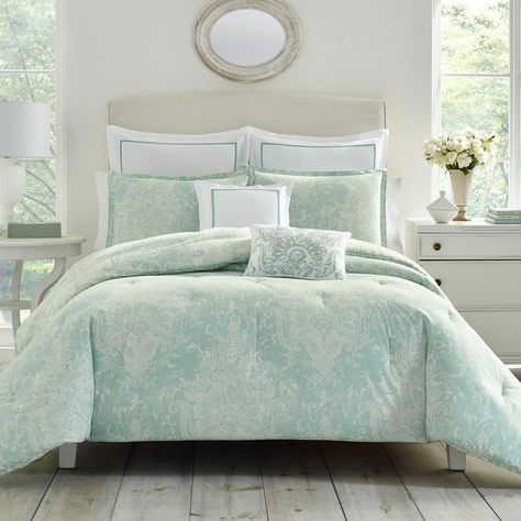 Laura Ashley Maddox Blue Bonus Comforter Set (Blue - Full - Queen - Toile/Floral) Cotton Comforter Set, Blue Comforter Sets, Laura Ashley Home, Twin Comforter Sets, Reversible Comforter, Ruffle Bedding, King Comforter Sets, Queen Comforter Sets, Queen Comforter