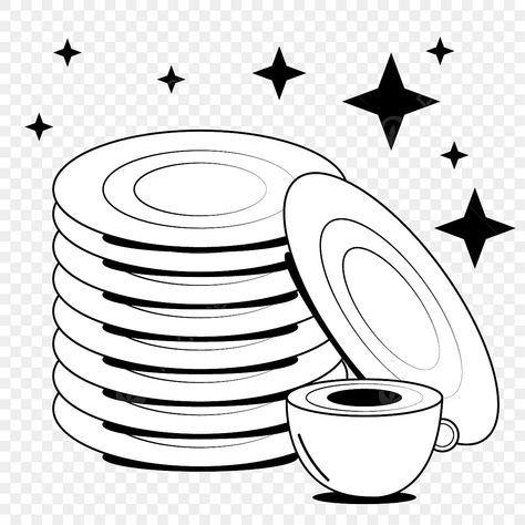 Plate Drawing Sketch, Drawing Restaurant, Restaurant Sketch, Plate Clipart, Restaurant Drawing, Plate Drawing, Restaurant Cleaning, Plate Png, Clean Plates