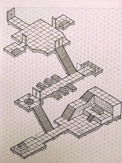 Isometric Art Tutorials, Isometric Sketch, Isometric Paper, Dnd Diy, Game Level Design, Map Sketch, Dnd Crafts, Fantasy Map Making, Isometric Map