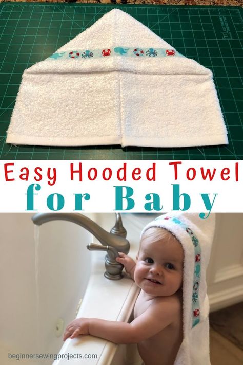 Hooded Towel Tutorial, Beginner Sewing Projects, Diy Towels, Diy Bebe, Hooded Baby Towel, Beginner Sewing, Costura Diy, Baby Sewing Projects, Best Baby Shower Gifts