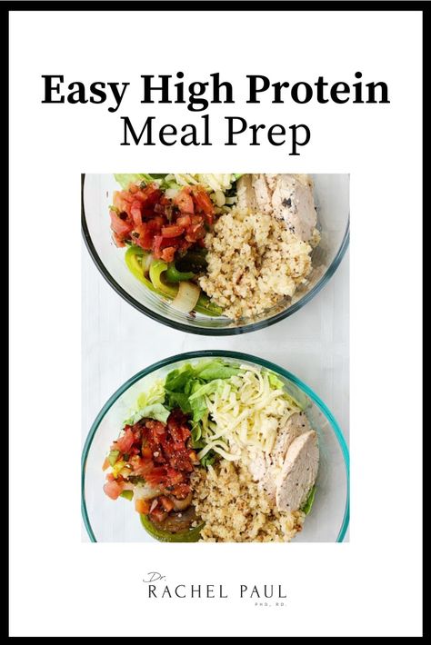 10 Easy High Protein Meal Prep | The College Nutritionist Easy High Protein Meal Prep, Healthy Food Items, College Meal Prep, Ideas For Meal Prep, High Protein Diet Plan, Healthy Prepared Meals, Rachel Paul, College Meal, College Nutritionist