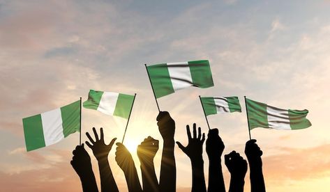 Silhouette of arms raised waving a niger... | Premium Photo #Freepik #photo #hand-flag #nigeria-independence #holding-flag #nigeria October Design, Nigeria Independence, Nigerian Flag, Nigeria Flag, Flag Background, Freedom Fighters, Premium Photo, Flag, Stock Photos