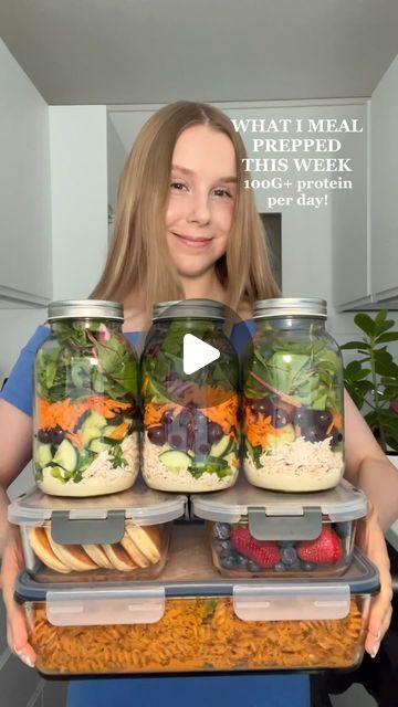 Selma | easy healthy recipes on Instagram: "What I meal prepped this week to get 100G+ protein per day💪🏻 Recipes for all of these meals are in my latest Youtube video, link is in my profile❤️
•
I meal prep every week which saves so much time and money!🙌🏻 I like to meal prep for 3-4 days, so the food stays fresh in the fridge and I don’t need to eat the same foods every single day of the week☺️
•
Just a reminder that we are all different and need different amounts of food💚 It’s recommended to eat between 0.8 - 2 grams of protein per kilogram of body weight, depending how active your lifestyle is☺️ I’m currently trying to build muscle, so aiming for 80-100g of protein💪🏻
•
•
•
#mealprep #mealprepideas #mealprepping #healthymealprep #highproteinmealprep #highproteinmeals #easymealprep # 3 Day Meal Prep, 100g Protein, We Are All Different, High Protein Meal Prep, High Protein Snacks, Easy Meal Prep, Just A Reminder, High Protein Recipes, Every Single Day