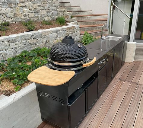 Kamado Joe Outdoor Kitchen, Outdoor Kitchen Kamado, Grill Garden, Kamado Bbq, Modular Outdoor Kitchens, Outdoor Grill Station, Kamado Grill, Grill Station, Build Outdoor Kitchen