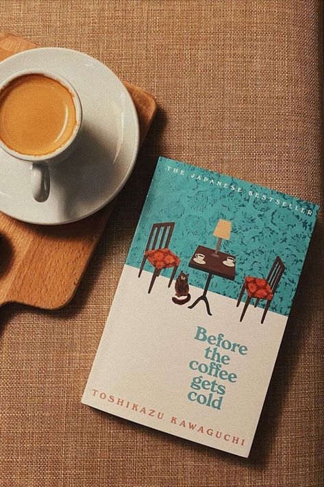 Before The Coffee Gets Cold Book, Before The Coffee Gets Cold Aesthetic, Book Picture Ideas, Toshikazu Kawaguchi, Before The Coffee Gets Cold, Book Pic, Book Therapy, Kindle Aesthetic, Broken Book