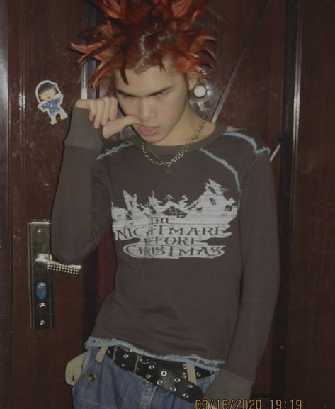 Mall Goth 90s Men, Numetal Fashion Men, 90s Punk Fashion Men, 90s Alternative Fashion Men, 2000s Punk Fashion Men, Nu Metal Fashion Men, Y2k Punk Outfits, Punk Fashion 90s