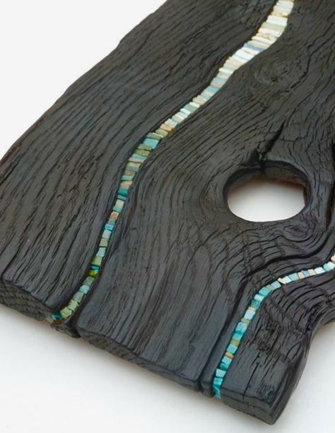 Burned Wood, Charred Wood, Driftwood Crafts, Driftwood Art, Wooden Art, Wood Sculpture, Stone Art, Wood Design, Mosaic Art