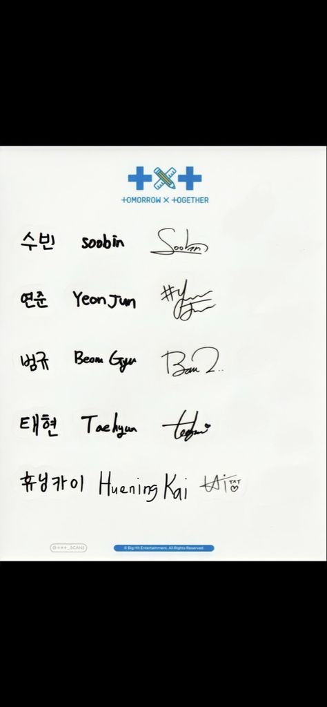 Txt Signature With Name, Txt Autograph, Soobin Signature, Kpop Signature Ideas, Yeonjun Signature, Txt Sign, Beomgyu Signature, Txt Signature, Kpop Signature