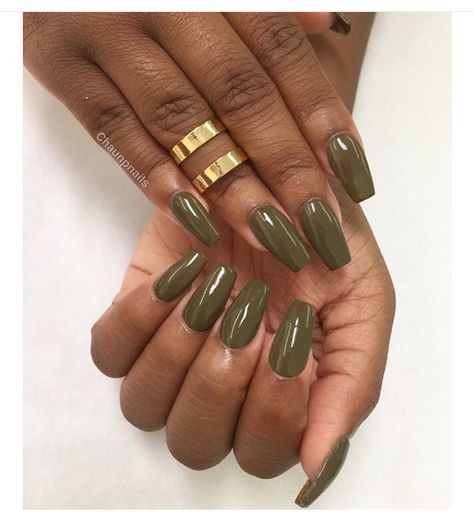 Nails Dark Skin Nail Color, Olive Nails, Nails Matte, Her Nails, Dark Nails, Fall Nail Colors, Girls Nails, Classy Nails, Pretty Acrylic Nails