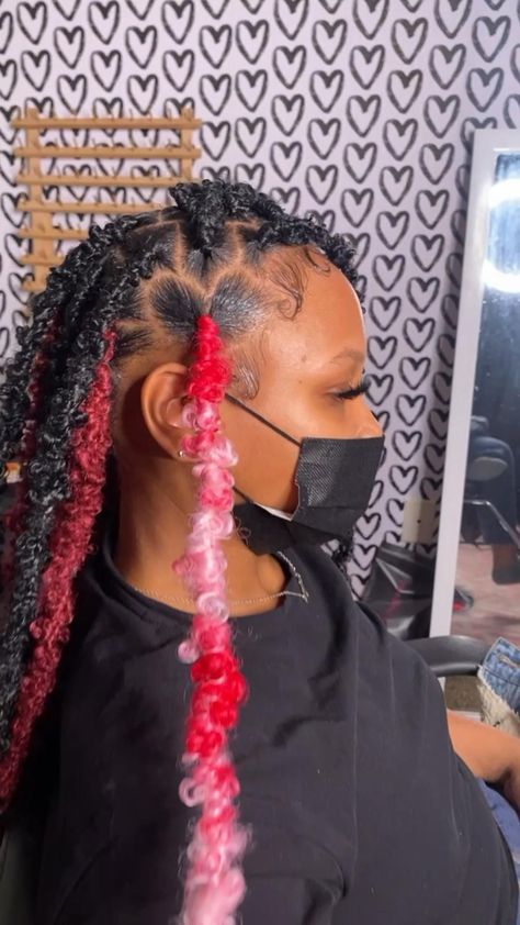 Pink Faux Locs, Cute Box Braids, Hairstyles Cute, Butterfly Locs, Faux Locs Hairstyles, Cute Braided Hairstyles, Braided Cornrow Hairstyles, Braids Hairstyles Pictures, Cute Box Braids Hairstyles