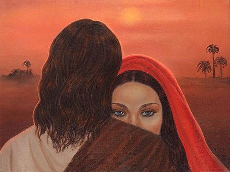 Mary Magdalene And Jesus, Mental Health Artwork, Hebrew Poster, Catholic Wallpaper, Inspirational Digital Art, Maria Magdalena, Psy Art, Ascended Masters, Mary Magdalene