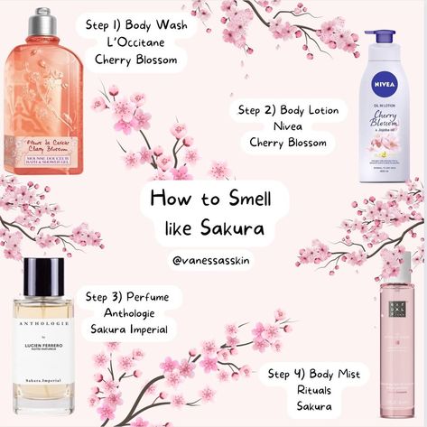 Sakura Perfume, Better Myself, Body Smells, Perfume Scents, Body Skin Care Routine, April 19, Body Mist, Body Skin, Jojoba Oil