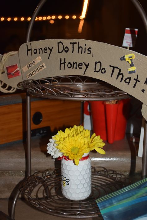 Honey Do Shower Decorations, Honey Do Shower Ideas Decor, Honey Do Shower Ideas, Honey Do Shower, Man Shower, Honey Do, I Do Bbq, Wedding Shower Decorations, Couple Shower