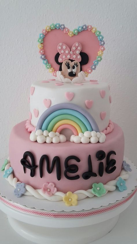 Minnie Maus Torte Mini Maus Cake, Princess Party Cake, Minnie Mouse Birthday Cake, Mickey Mouse Birthday Decorations, Mouse Birthday Cake, Minnie Mouse Birthday Party Decorations, Minnie Mouse Birthday Decorations, Minnie Mouse Birthday Cakes, Mickey Mouse 1st Birthday