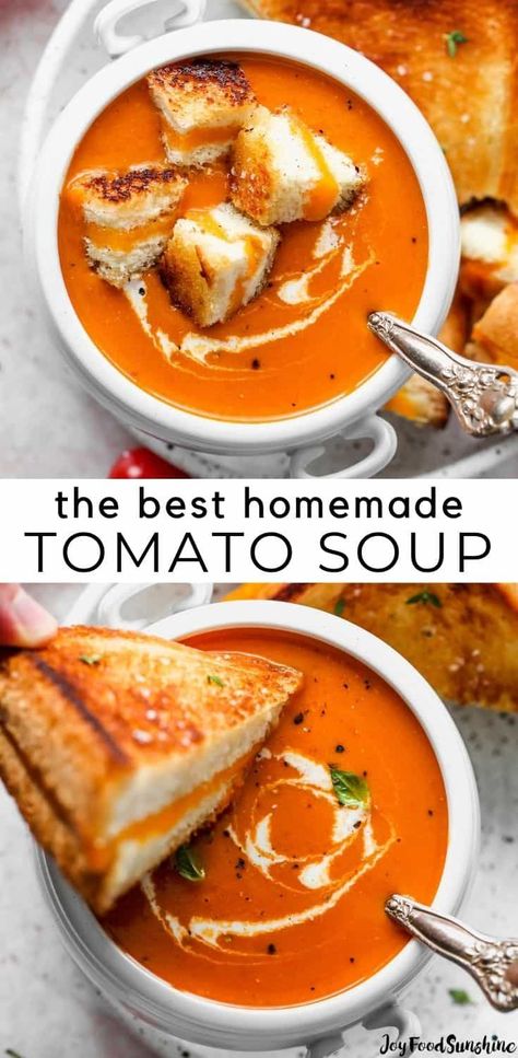 Best Homemade Tomato Soup, Spicy Soups, Tomato Soup From Scratch, Homemade Tomato Soup Recipe, Best Tomato Soup, Homemade Tomato Soup, Roasted Tomato Basil Soup, Creamy Tomato Basil Soup, Tomato Soup Homemade