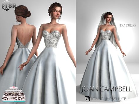 The Sims Resource - I Do Dress The Sims Resource Wedding Dress, Wedding Dresses Cc Sims 4, The Sims 4 Wedding Dress Cc, Sims Cc Wedding Dress, Sims 4 Bridesmaid Dress, Sims 4 Cc Dress Elegant, Ts4 Wedding Dress, Sims4 Wedding Dress, Wedding Dresses Sims 4 Cc