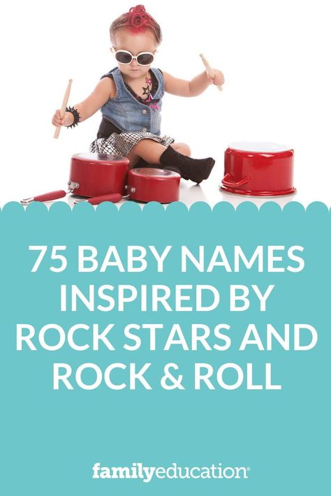 A list of rock star baby names for girls and boys inspired by rock & roll and our favorite punk rockers and muscians! #babynameideas Rock And Roll Baby Names, Rock And Roll Nursery, Classic Rock Artists, Female Rock Stars, Rock Boys, Names For Girls, Rocker Girl, Mumford And Sons