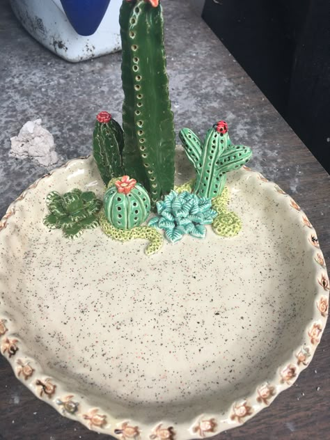 Cactus Ceramic Ideas, Pottery Cactus Ideas, Desert Ceramics, Cactus Pottery, Ceramic Cactus, Cactus Ceramic, Ceramics Pottery Bowls, Pottery Lessons, Cerámica Ideas