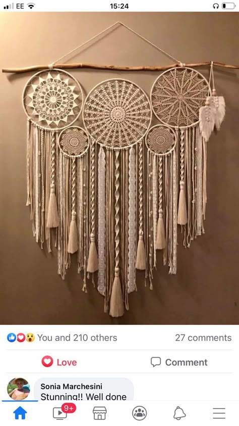 Crochet Lamp, Doily Art, Dream Catcher Patterns, Macrame Wall Hanger, Crochet Wall Art, Doilies Crafts, Crochet Dreamcatcher, Rope Decor, Boho Crafts Diy