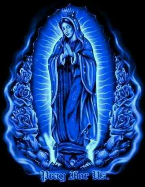 Blue virgin The Virgin Mary, Virgin Mary, Roses, Blue, Black