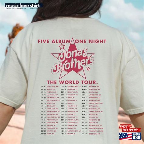 Updated Jonas Tour Date Double Sided Shirt Unisex T-Shirt Check more at https://musicloveshirt.com/product/updated-jonas-tour-date-double-sided-shirt-unisex-t-shirt/ Spokane Wa, Jonas Brothers, Love Shirt, San Antonio Tx, Orlando Fl, Miami Fl, Family Shirts, First Night, Unisex T Shirt