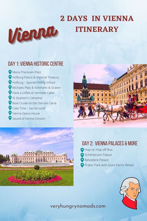 2 Days in Itinerary Vienna 4 Days In Vienna, Vienna Itinerary 3 Days, 2 Days In Vienna, 3 Days In Vienna, Places To Visit In Vienna, Vienna Must See, Vienna In A Day, Vienna Places To Visit, Vienna Bucket List