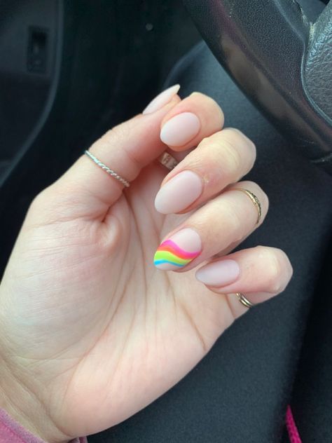 #nudenails #perfection #nails #nailart #inspiration #rainbow #rings #almondnails Perfect Nude Nails, Rainbow Nail Art, Beauty Makeover, Neutral Rainbow, Tie Dye Nails, Awesome Nails, Nails 2022, Baby Nails, Rainbow Rings