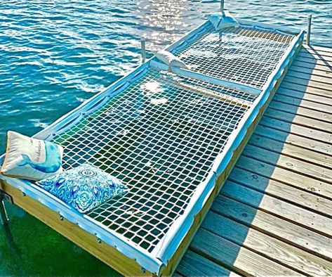 Dock Hammock DIY Kit Dock Hammock, Deck Hammock, Diy Dock, Lakehouse Ideas, Water Hammock, Custom Backyard, Lake Fun, Diy Hammock, Lake Dock