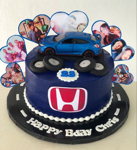 Honda Cakes For Men, Honda Birthday Cake, Honda Cake Ideas, Car Cakes For Men, Birthday Cake For Boyfriend, 28 Birthday, Cars Birthday Party Decorations, Car Cakes, 22nd Bday