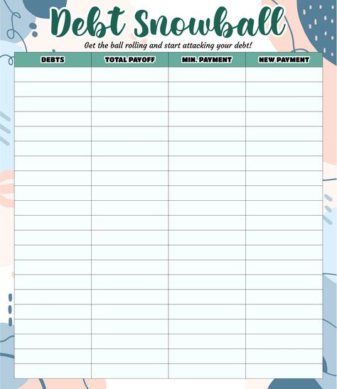 Dave Ramsey Debt Snowball Worksheet Printable Dave Ramsey Debt Snowball Printable, Snowball Debt Worksheet Printable, Snowball Method Pay Off Debt Printable, Debt Snowball Worksheet Printable Free, Free Printable Budget Worksheet, Dave Ramsey Budgeting Printables, Debt Snowball Printable, Dave Ramsey Debt Snowball, Dave Ramsey Budget