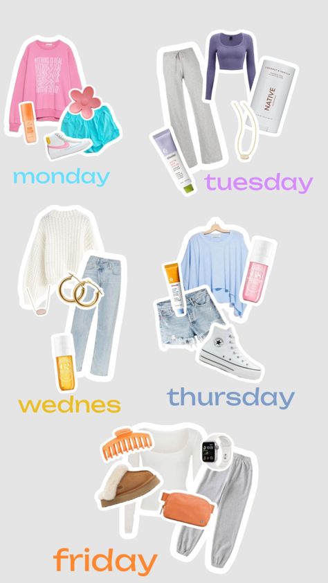 outfits of the week! #beauty #outfitinspo Shuffles Outfits, Cute Easy Outfits For School, Cute Middle School Outfits, Outfits Of The Week, Preppy Outfits For School, Middle School Outfits, Simple Outfits For School, Preppy Inspiration, Preppy Summer Outfits