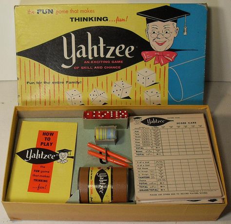 Yahtzee 1950s Board Game — still have Yahtzee and play once in a while (it's how I learned to play Poker!) Vintage Board Games, Tennessee Williams, Vintage Memory, I Remember When, Vintage Games, Childhood Toys, Retro Toys, Classic Games, Great Memories