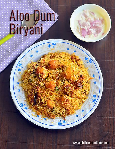 How to make aloo dum biryani recipe,baby potato biryani - Recipe with video Potato Biryani, Aloo Biryani, Aloo Dum, Dum Biryani Recipe, Dum Aloo, Rice Pulao, Baby Potato, Biryani Recipes, Mixed Rice