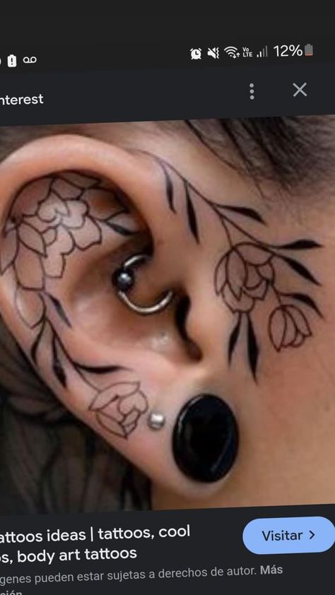 Ear Lobe Tattoo, Tragus Tattoo, Tattoo Ear, Inner Ear Tattoo, Small Face Tattoos, Face Tattoos For Women, Behind Ear Tattoos, Face Tattoos, Dainty Tattoos