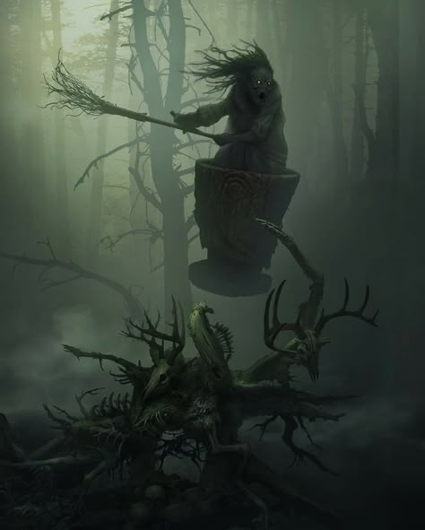 Tree Monster, Slavic Mythology, Dark Fairytale, Francisco Goya, Baba Yaga, Forest Creatures, Dungeons And Dragons Homebrew, Dark Art Illustrations, Witch Art