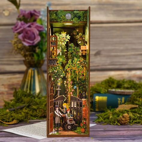 Wholesale Diy Miniature House Book Nook Kit: Secret Garden for your store | Faire Book Inserts, Ancient Garden, Diy Miniature House, Book Nook Kit, Garden Walls, Creative Books, The Secret Garden, House Book, Unique Book