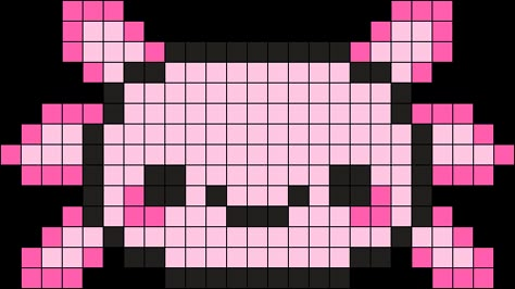 Axolotl Cross Stitch Pattern Free, Axolotl Cross Stitch Pattern, Axolotl Perler Bead Patterns, Gay Pixel Art, Axolotl Perler Beads, Axolotl Pixel Art, Kawaii Axolotl, Minecraft Banner Designs, Easy Perler Beads Ideas