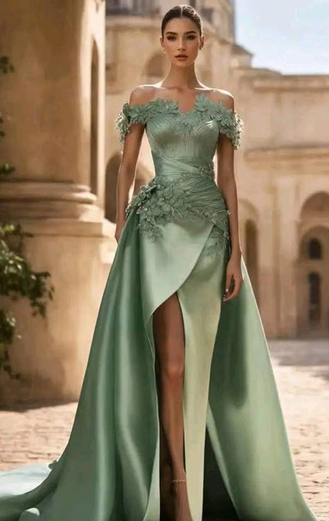 Prom Gown Off Shoulder, Sage Gown, Guest Dress Wedding, Engagement Dress For Bride, Lace Princess Wedding Dresses, Shein Haul, Dresses A Line, Try On Haul, Green Dresses