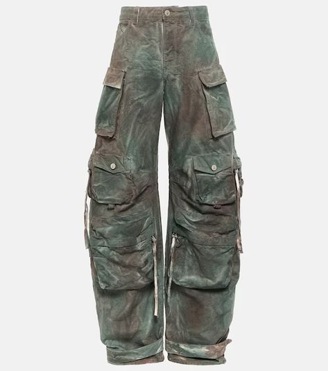 The Attico - Women's Designer Fashion | Mytheresa Denim Pants Outfit Women, Fern Cotton, Canvas Cargo Pants, Chic Cocktail Dress, Denim Cargo Pants, Suede Clutch, Denim Cargo, Green Cargo Pants, The Attico