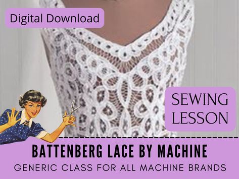 Battenberg Lace, Lace Sewing, Battenburg Lace, Lace Tape, Sewing Lace, Fashion Design Patterns, Drawn Thread, Vintage Inspiration, Sewing Lessons